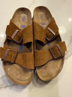 Birkenstock Suede Sandals - mink suede narrow